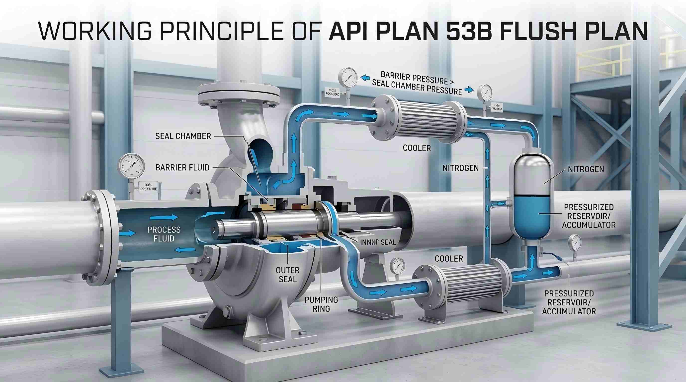 Working Principle of API PLAN 53B Flush Plan